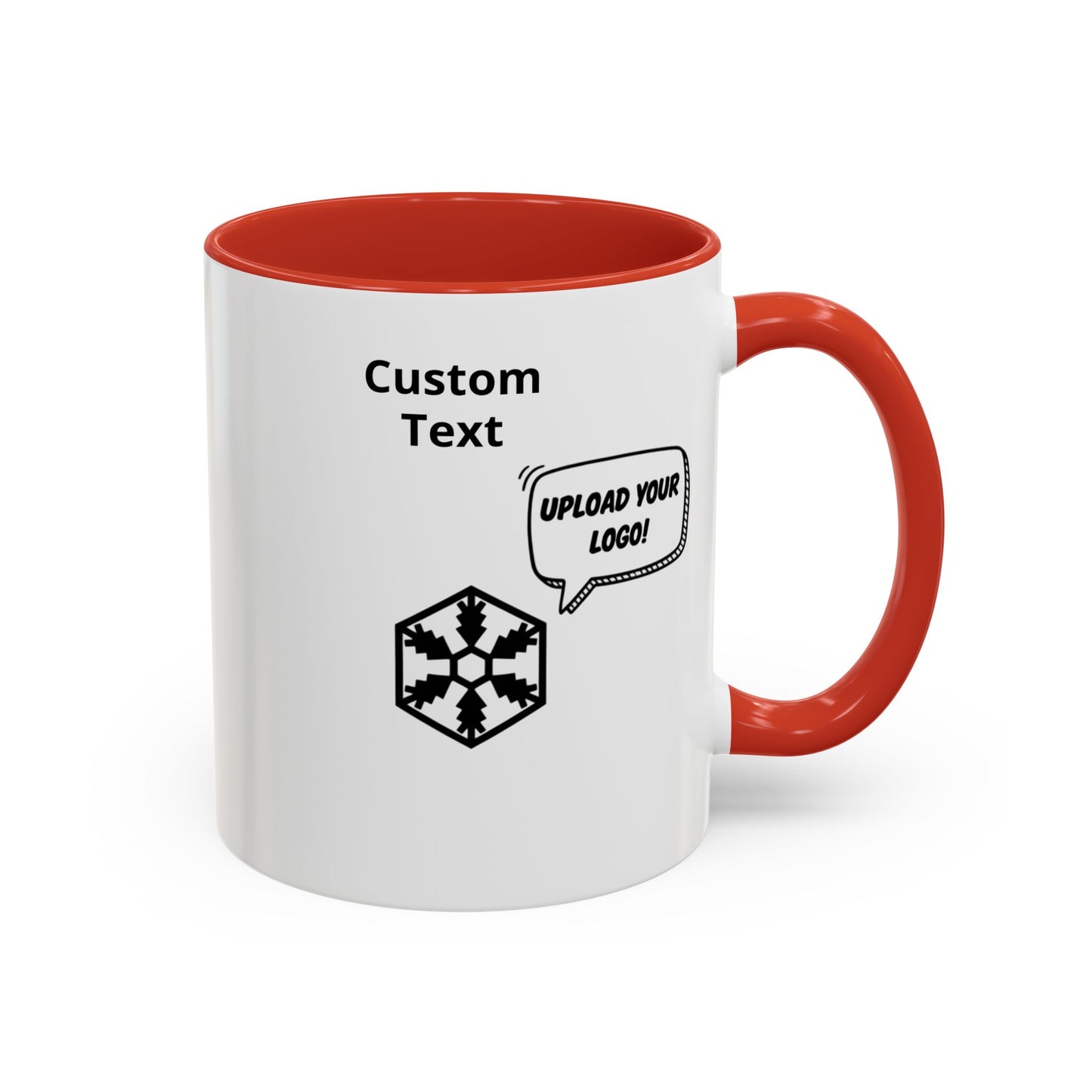 Custom Personalizable Logo Accent Coffee Mug — Personalized 11/15oz Ceramic Mug