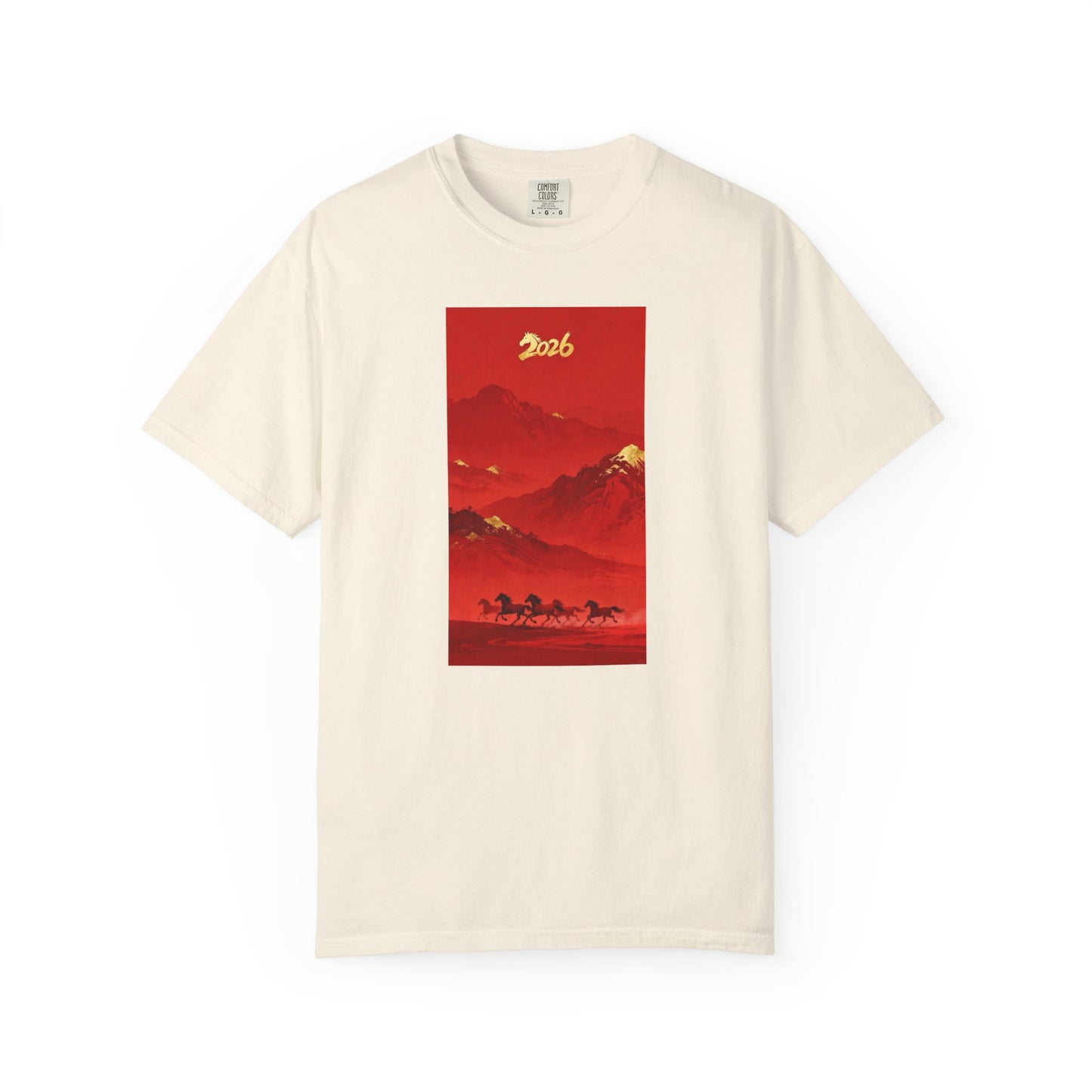 Lunar New Year 2026 Red Mountain Horses T-Shirt