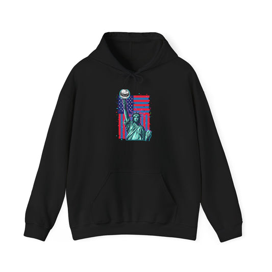 Statue of Liberty American Flag Hoodie — Patriotic USA Freedom Sweatshirt