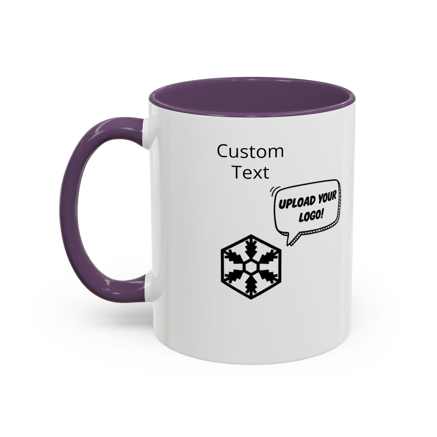 Custom Personalizable Logo Accent Coffee Mug — Personalized 11/15oz Ceramic Mug