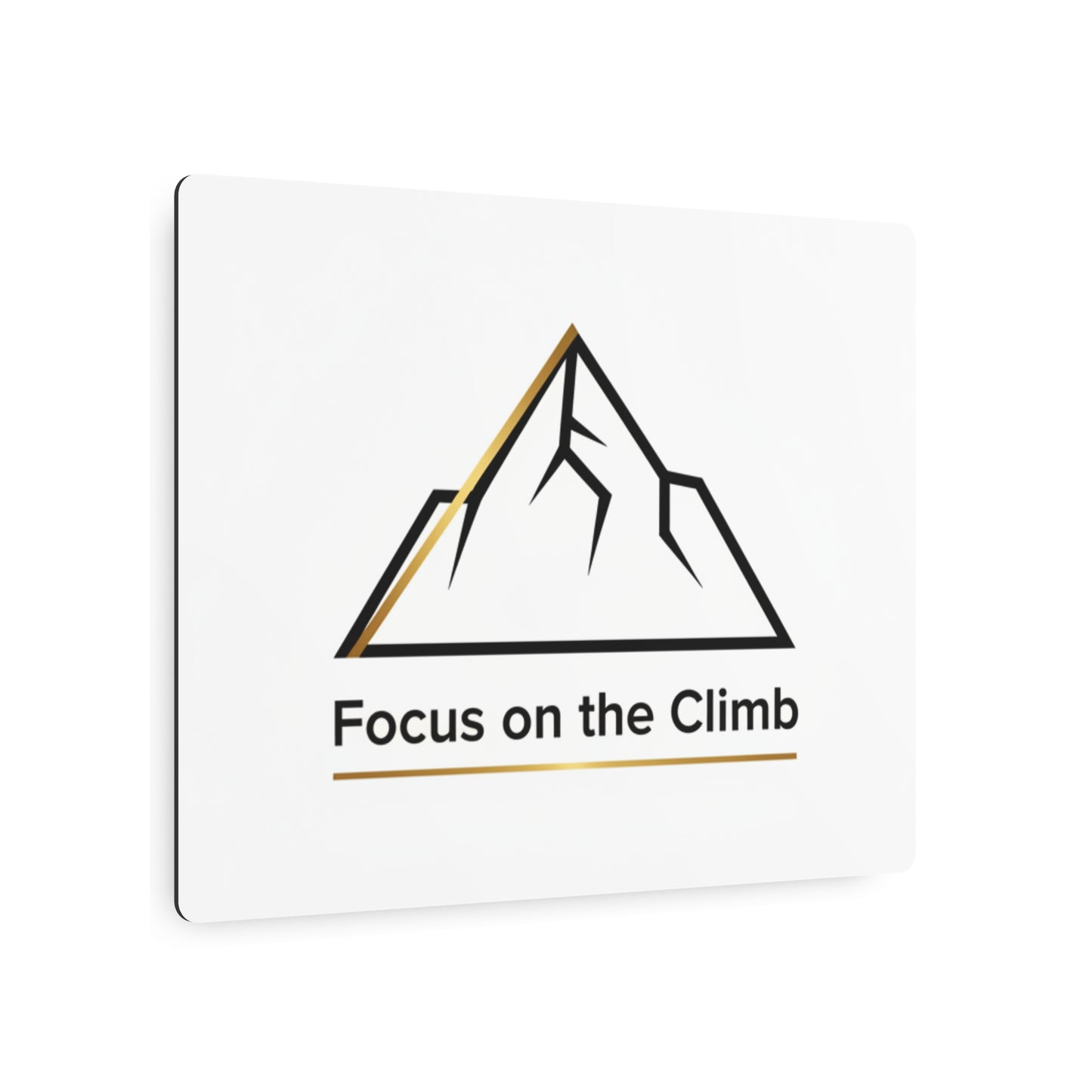 Metal Art Sign — "Focus on the Climb" Inspirational Mountain Wall Decor