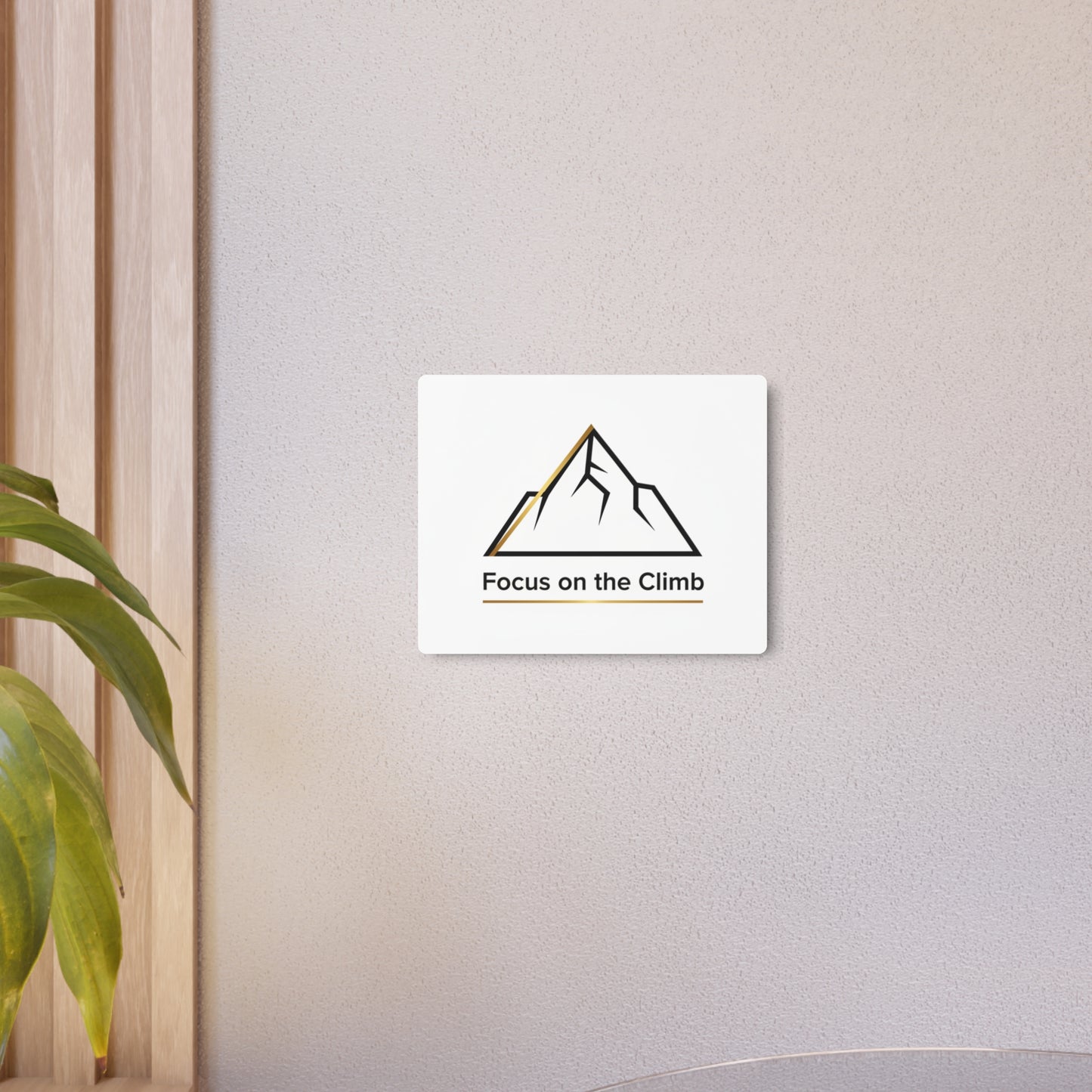 Metal Art Sign — "Focus on the Climb" Inspirational Mountain Wall Decor