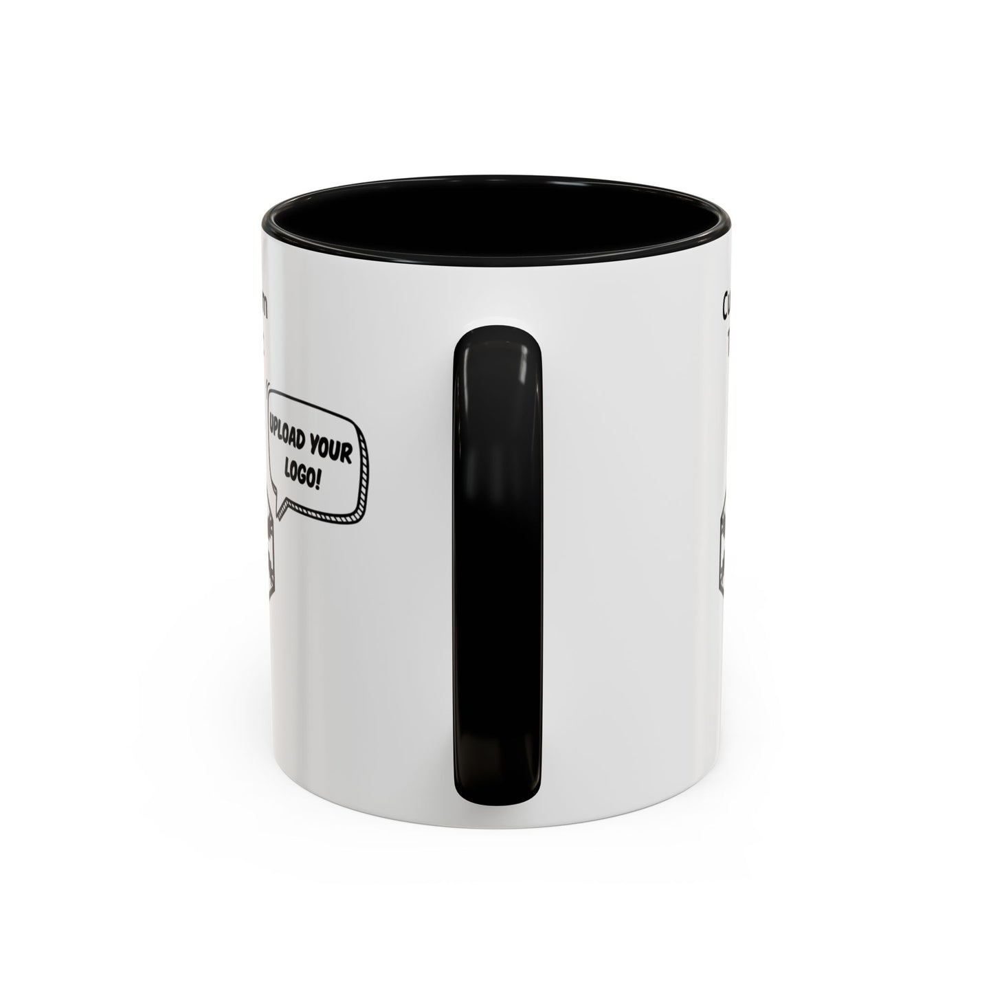 Custom Personalizable Logo Accent Coffee Mug — Personalized 11/15oz Ceramic Mug