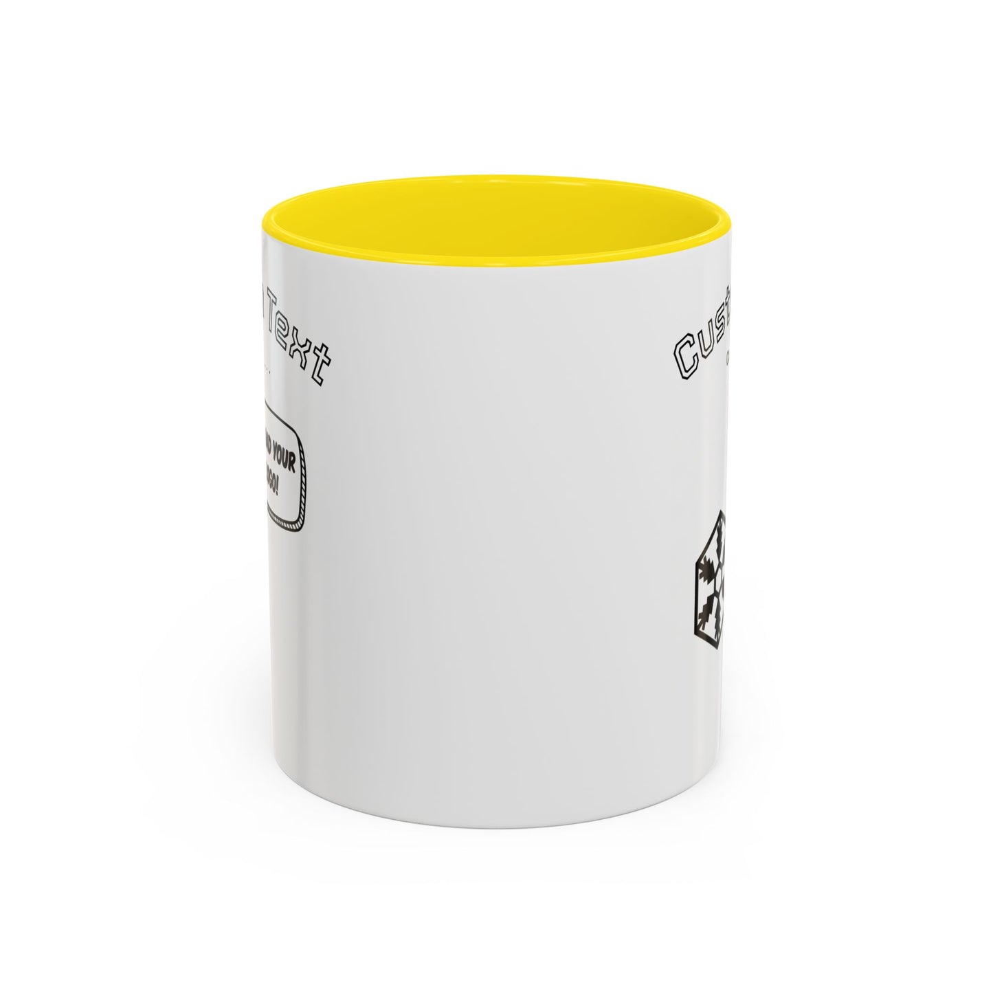 Custom Text Accent Coffee Mug — Personalized Logo & Message Gift