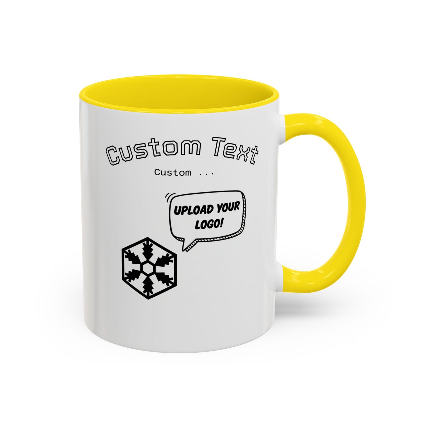 Custom Text Accent Coffee Mug — Personalized Logo & Message Gift