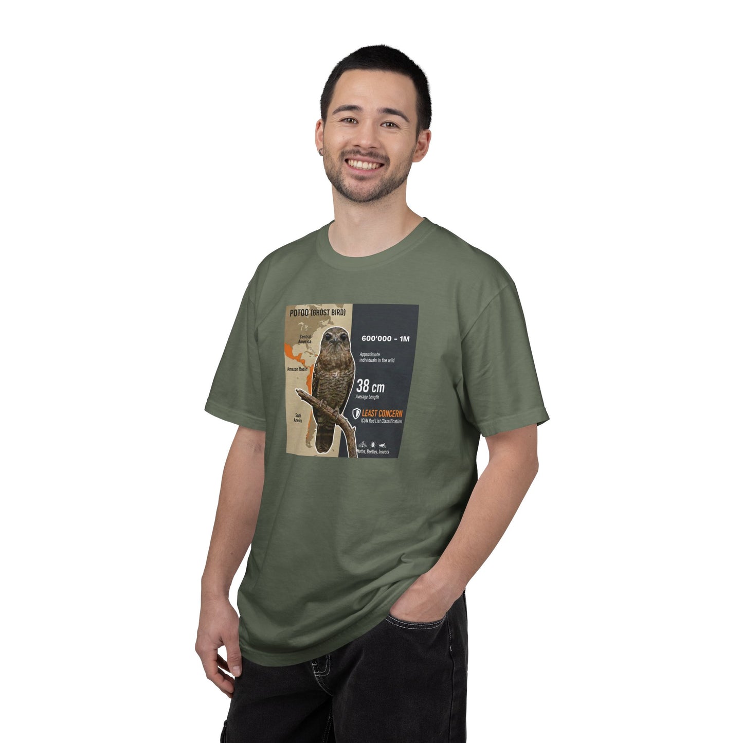 Relatable Mood: Derpy Potoo Bird T-Shirt (Mild Concern)