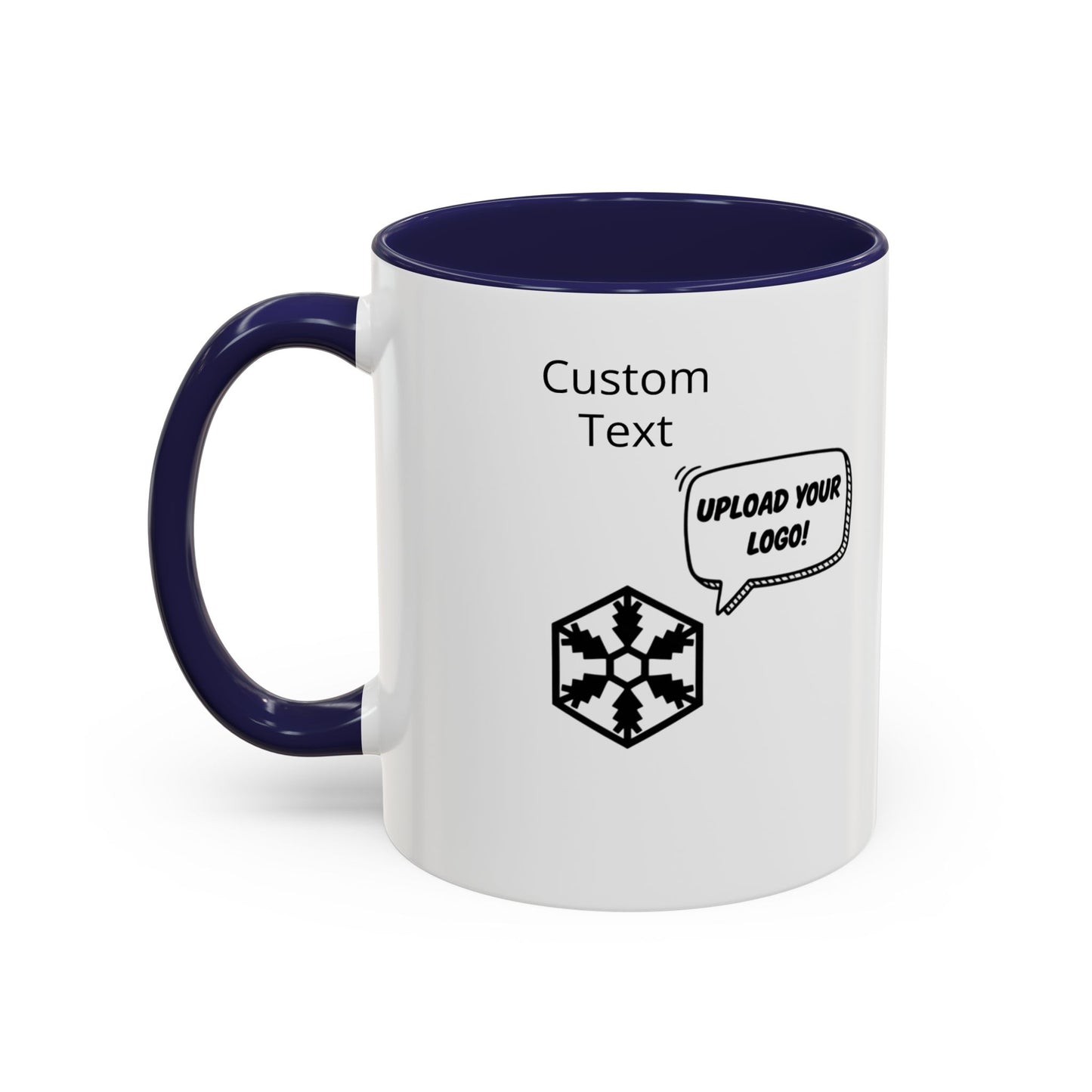 Custom Personalizable Logo Accent Coffee Mug — Personalized 11/15oz Ceramic Mug