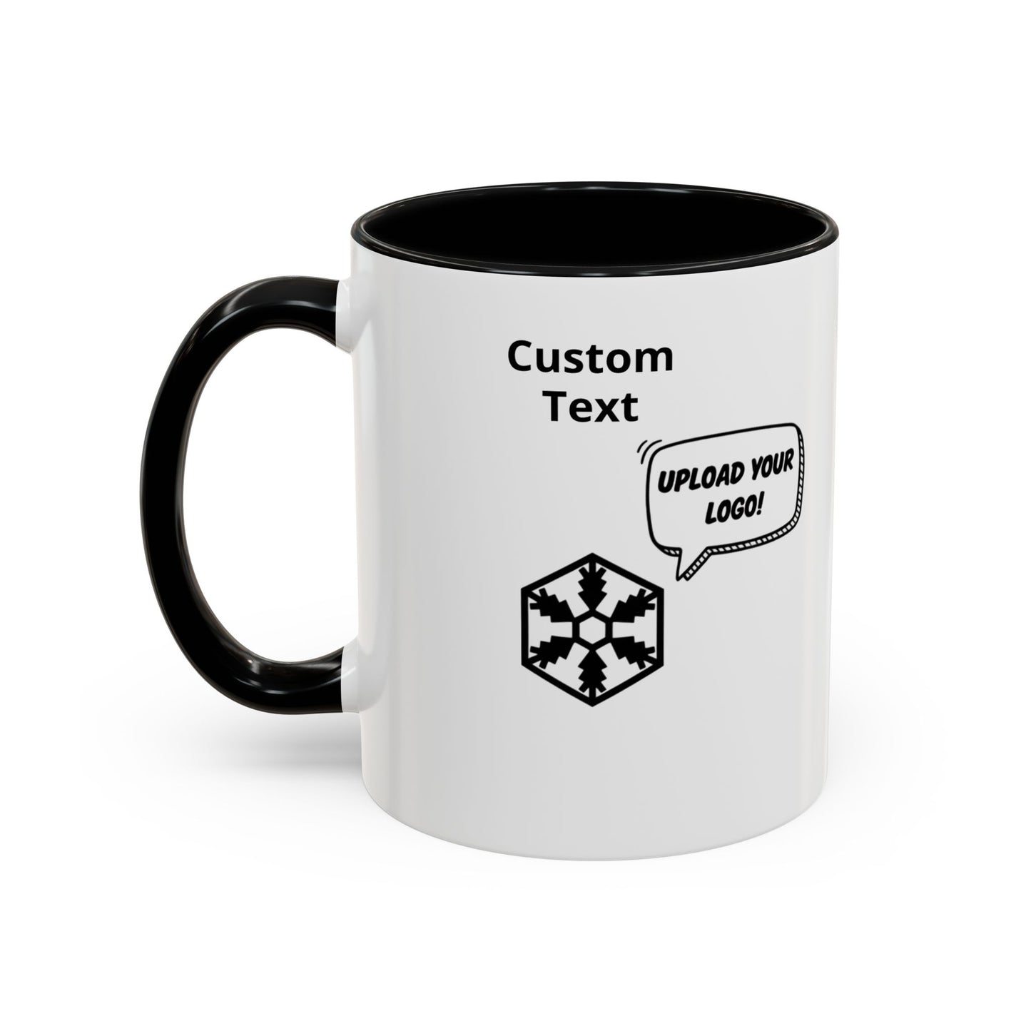 Custom Personalizable Logo Accent Coffee Mug — Personalized 11/15oz Ceramic Mug