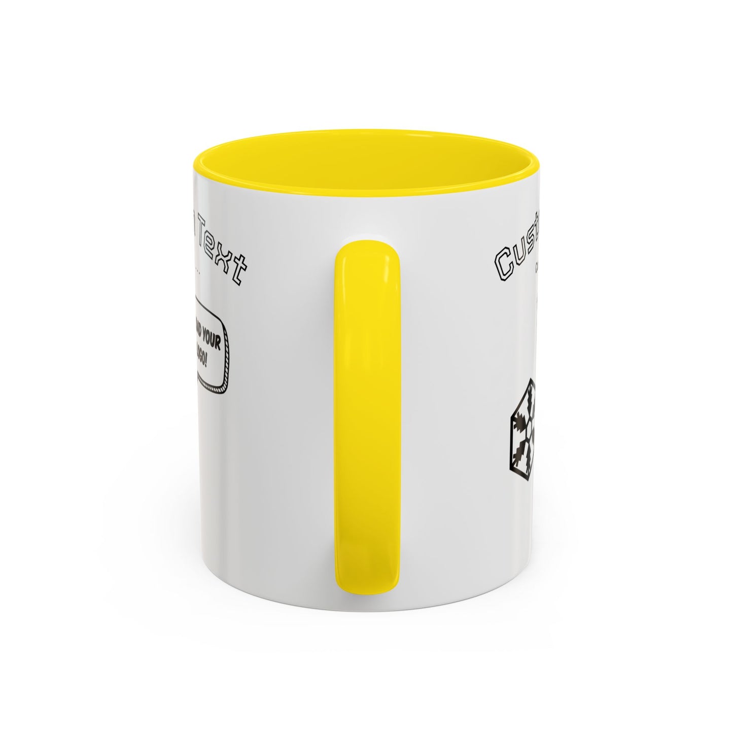 Custom Text Accent Coffee Mug — Personalized Logo & Message Gift