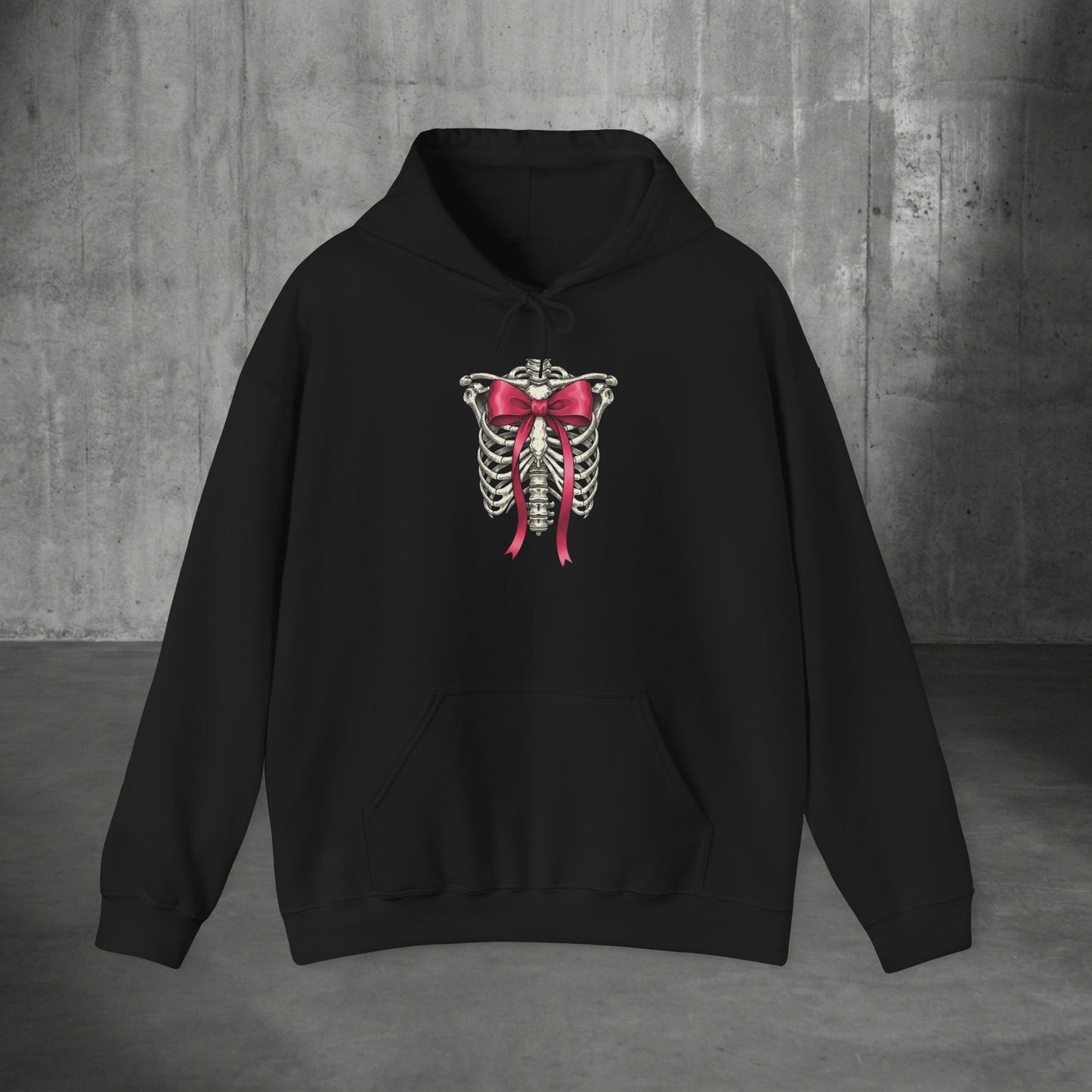Skeleton Ribcage Bow Sweatshirt - Dark Coquette Aesthetic
