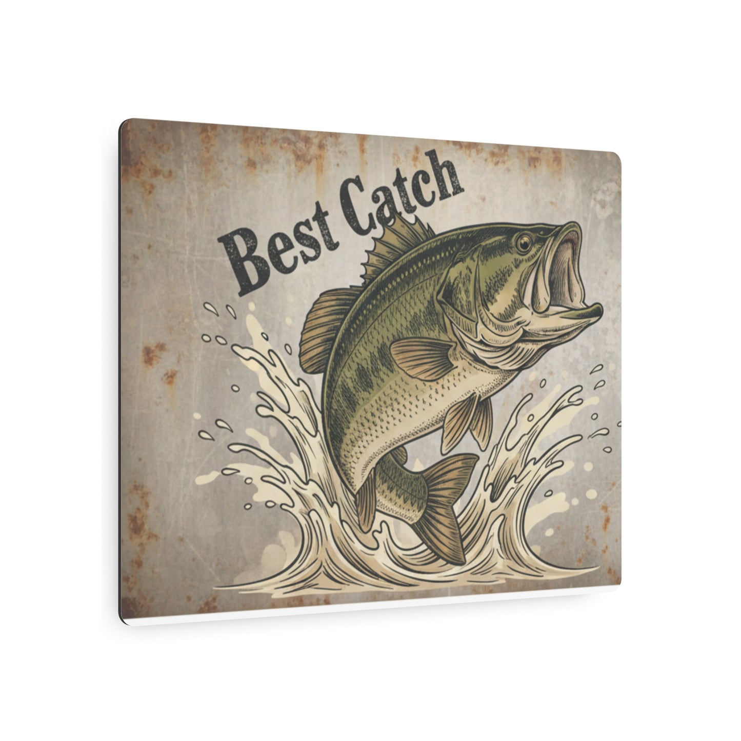 Metal Sign - "Best Catch" Bass Wall Art (Fishing Decor)