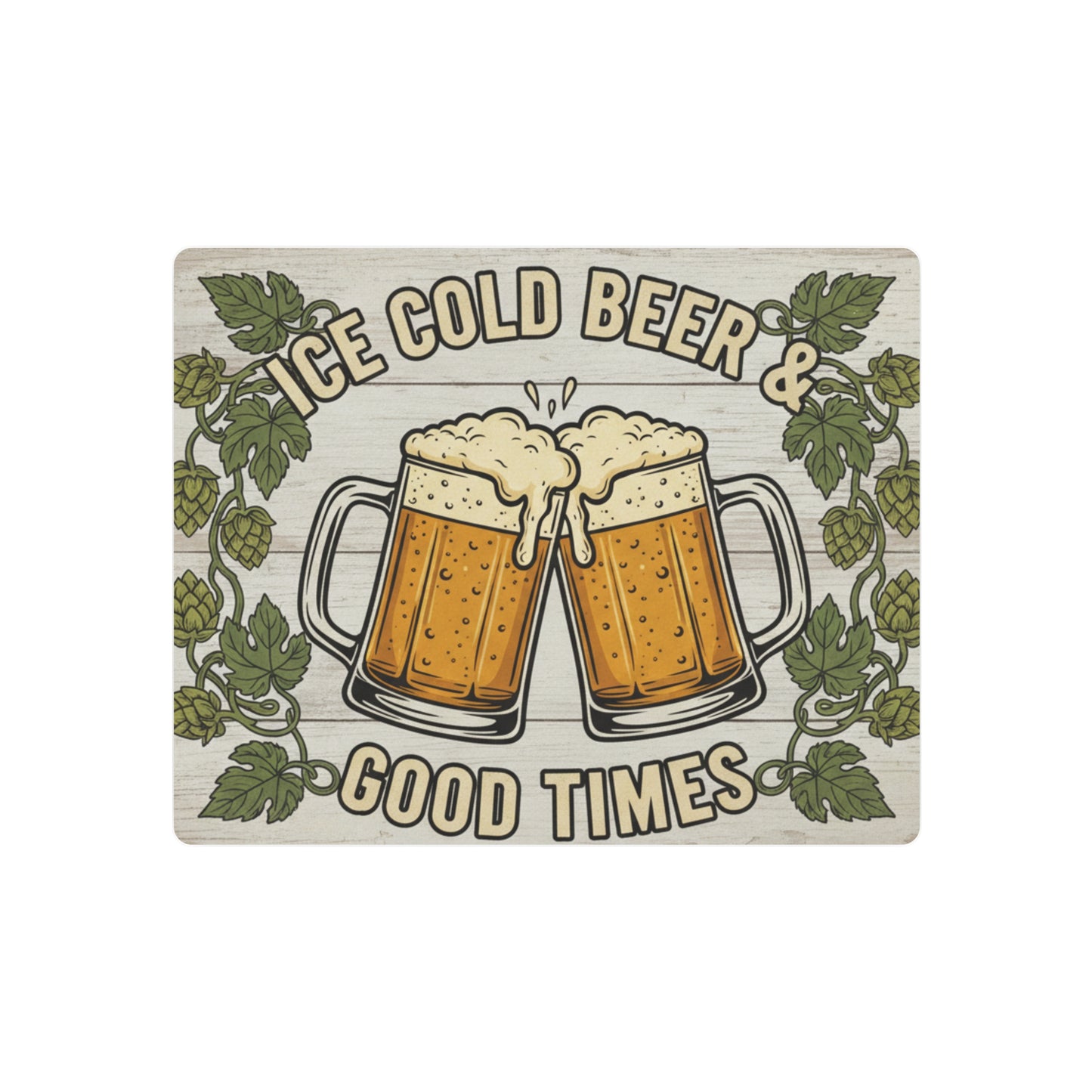 Metal Sign — "Ice Cold Beer & Good Times" Rustic Bar Wall Decor
