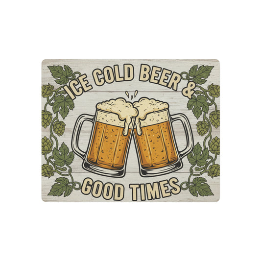 Metal Sign — "Ice Cold Beer & Good Times" Rustic Bar Wall Decor