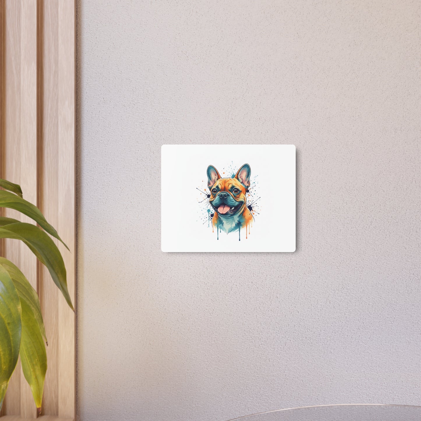 French Bulldog Metal Art Sign — Colorful Watercolor Dog Wall Decor