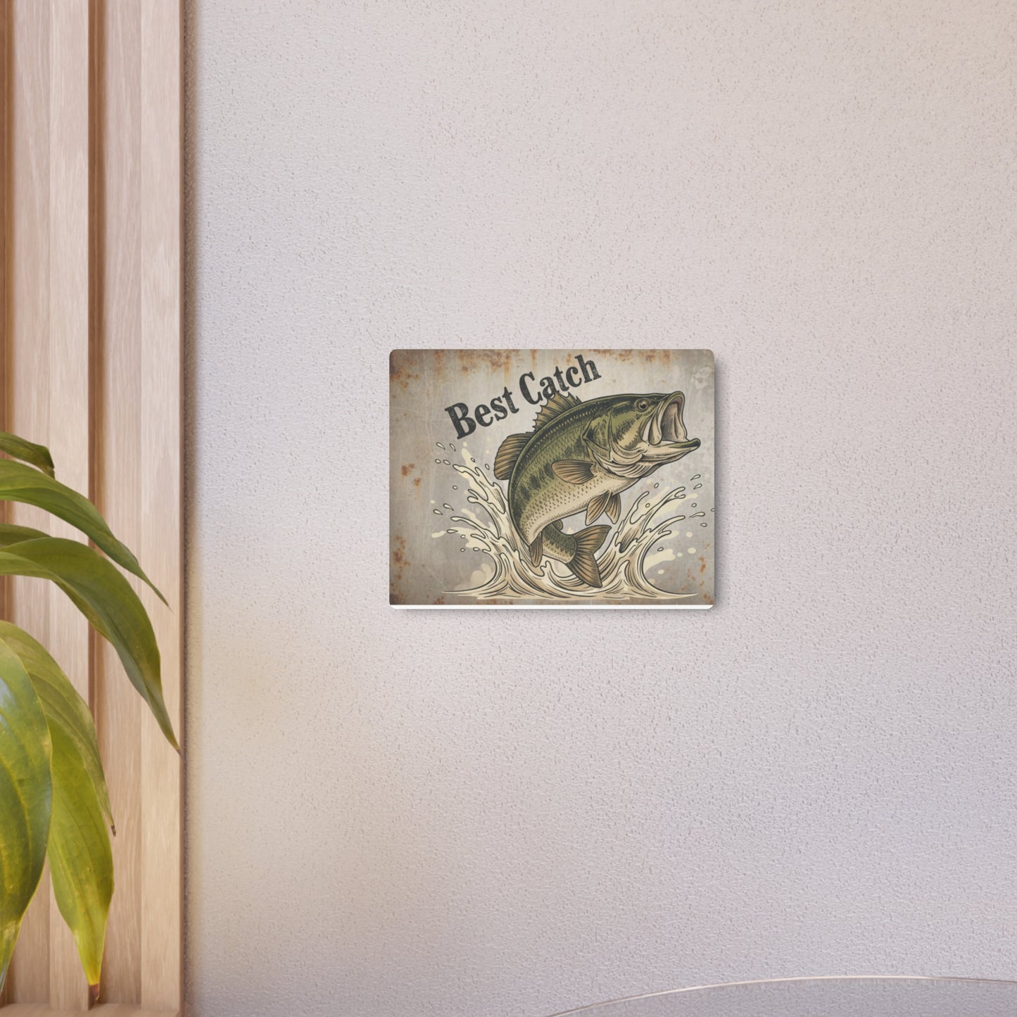 Metal Sign - "Best Catch" Bass Wall Art (Fishing Decor)