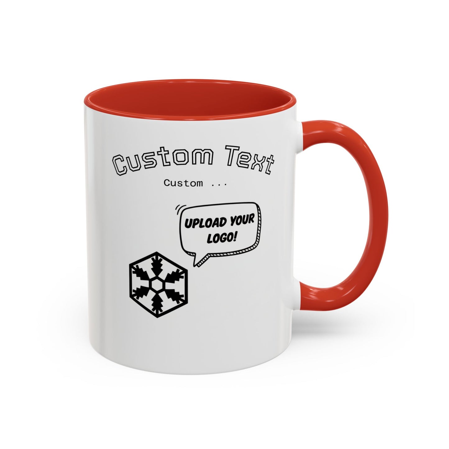 Custom Text Accent Coffee Mug — Personalized Logo & Message Gift