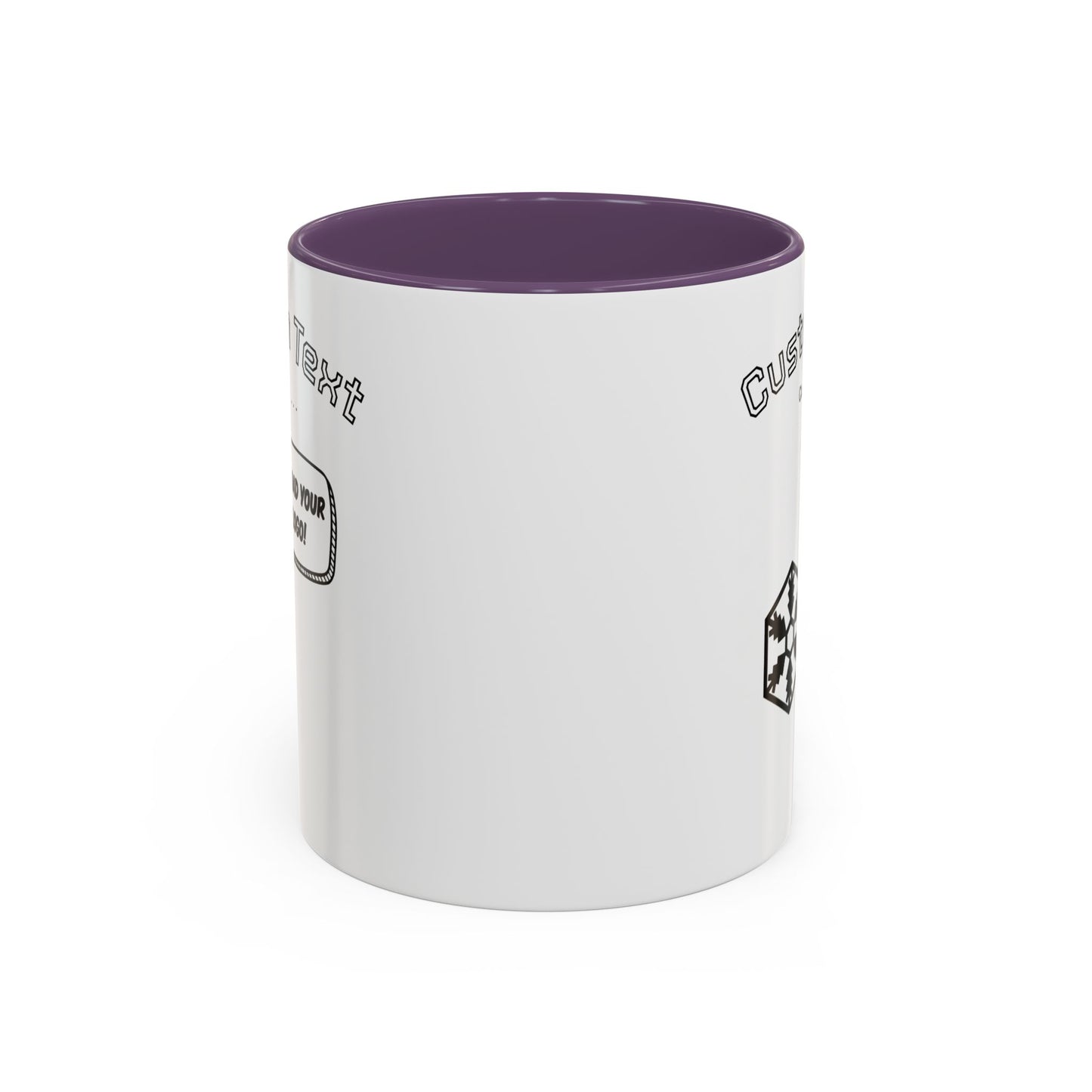 Custom Text Accent Coffee Mug — Personalized Logo & Message Gift