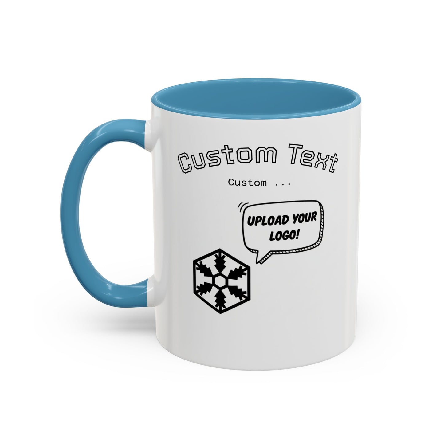 Custom Text Accent Coffee Mug — Personalized Logo & Message Gift
