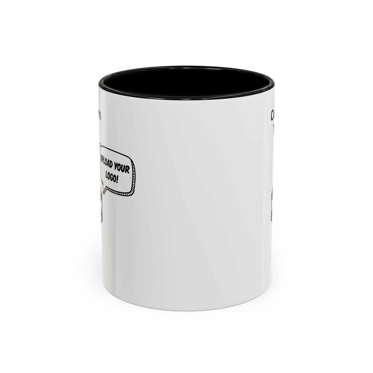 Custom Personalizable Logo Accent Coffee Mug — Personalized 11/15oz Ceramic Mug