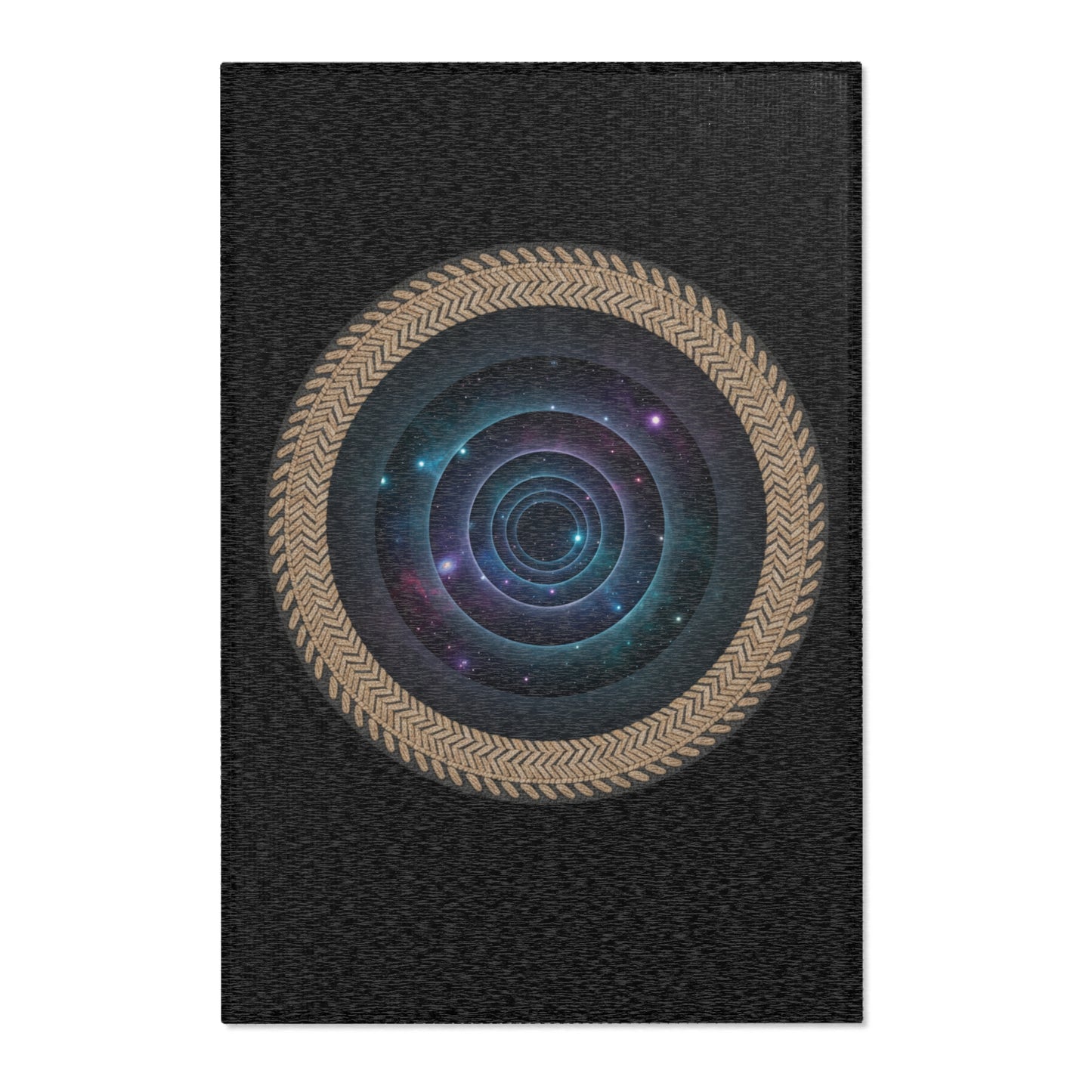 Deep Space Portal Mandala Rug — Cosmic Spiral Floor Mat