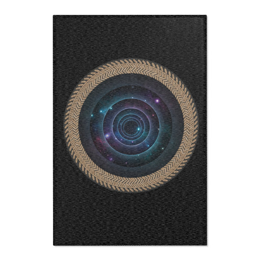 Deep Space Portal Mandala Rug — Cosmic Spiral Floor Mat