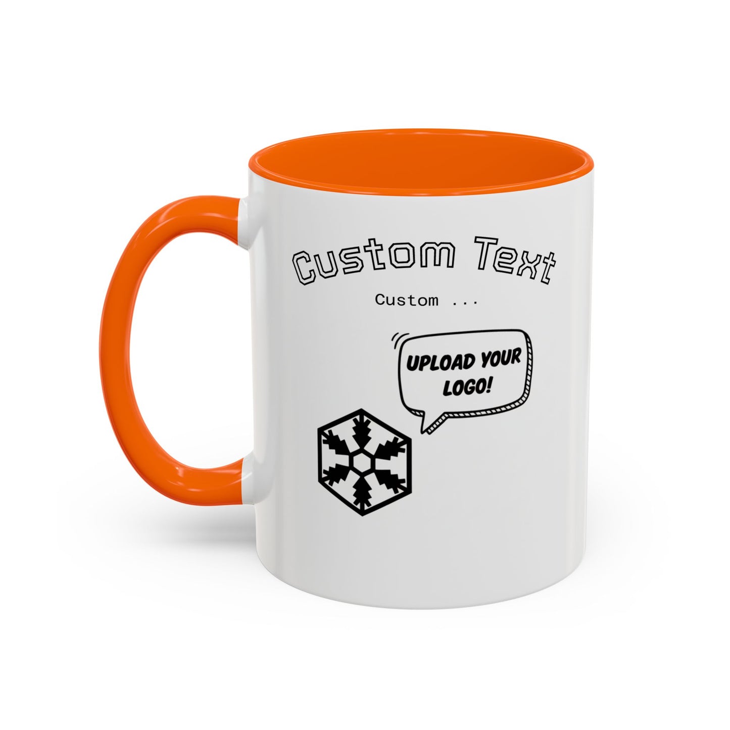 Custom Text Accent Coffee Mug — Personalized Logo & Message Gift