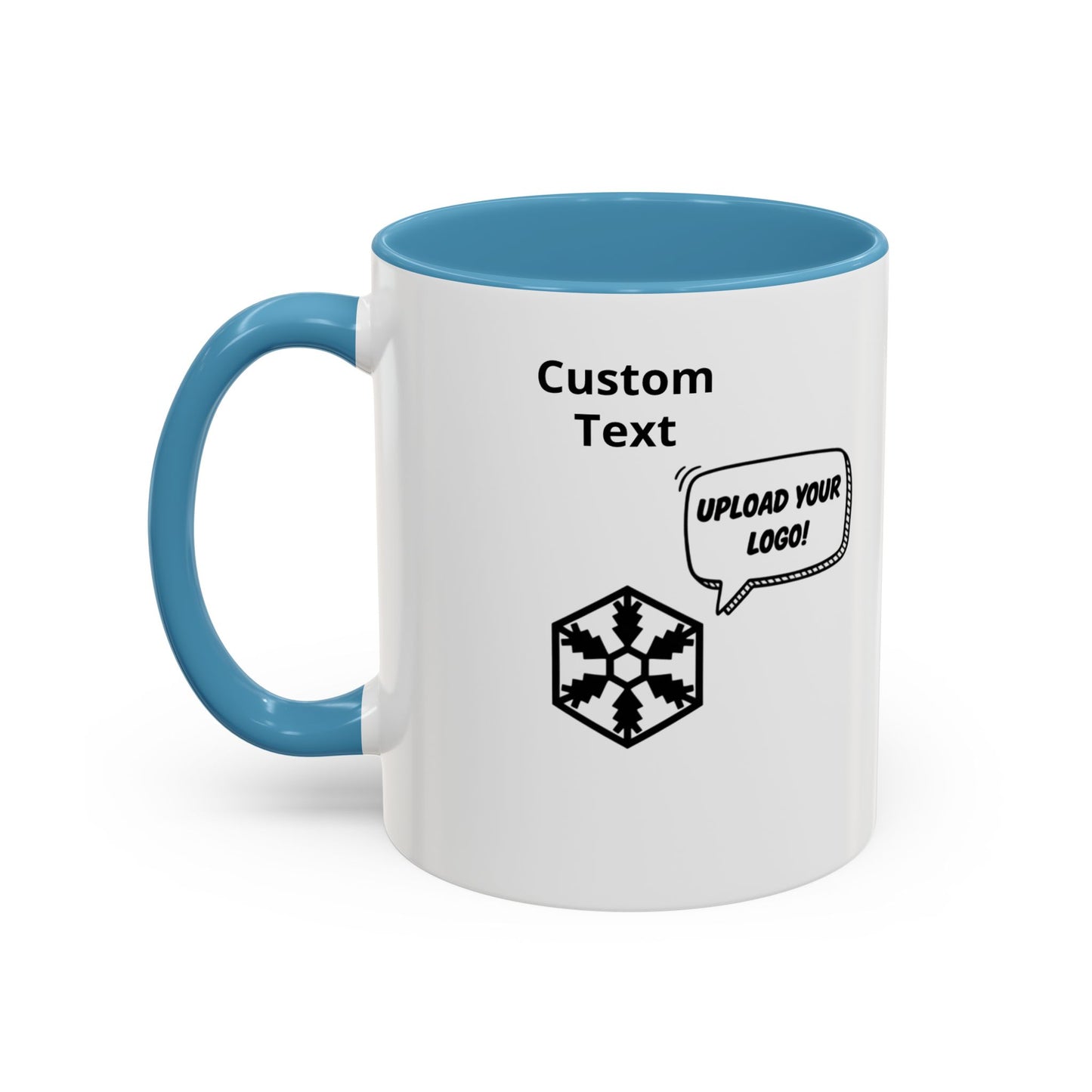 Custom Personalizable Logo Accent Coffee Mug — Personalized 11/15oz Ceramic Mug