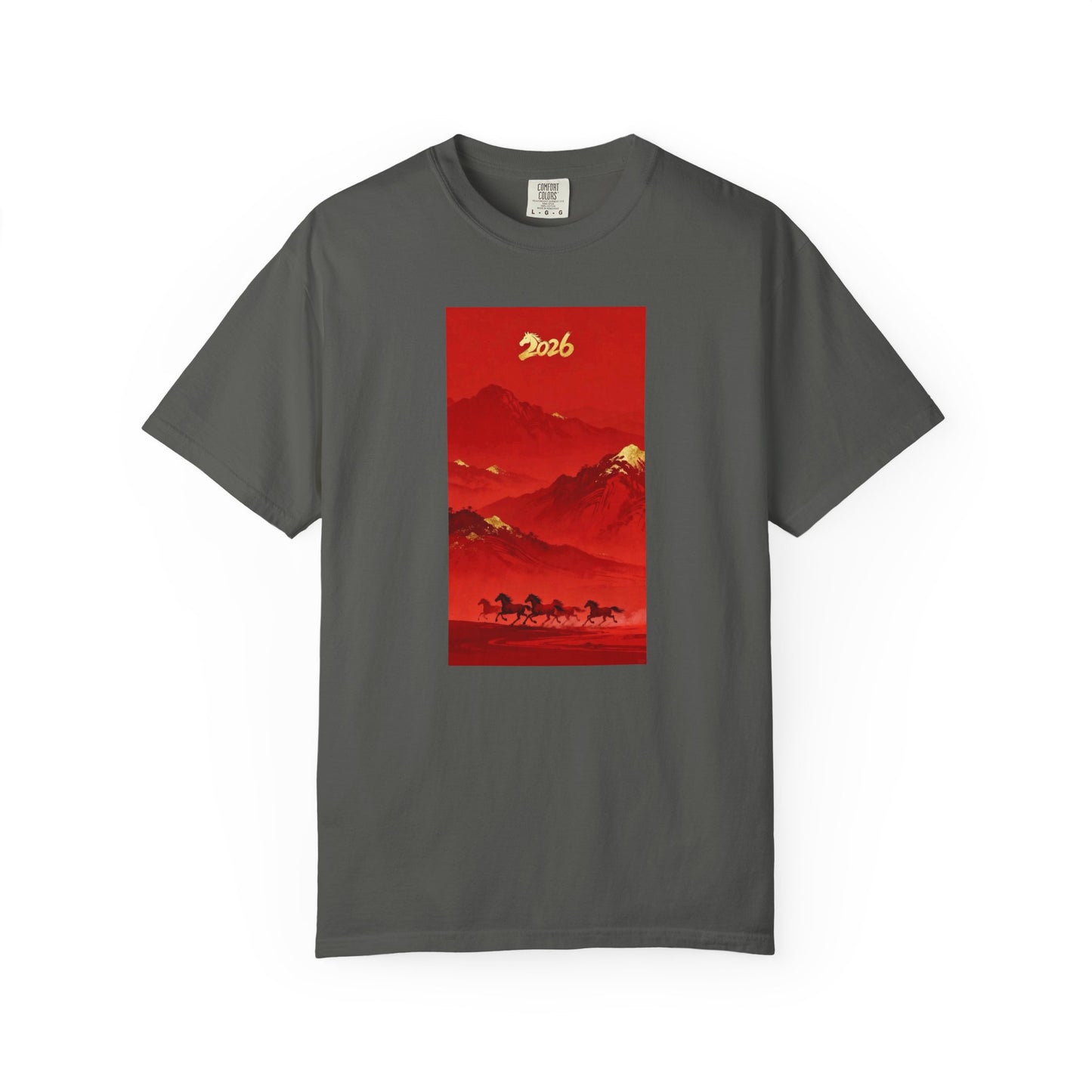 Lunar New Year 2026 Red Mountain Horses T-Shirt