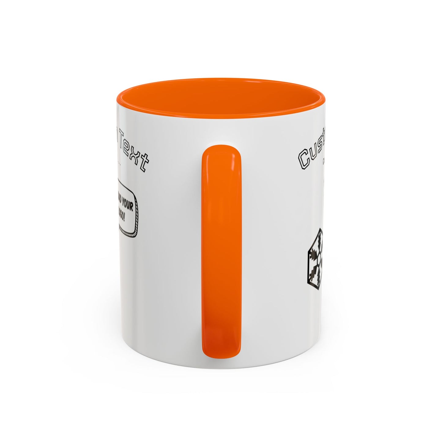 Custom Text Accent Coffee Mug — Personalized Logo & Message Gift