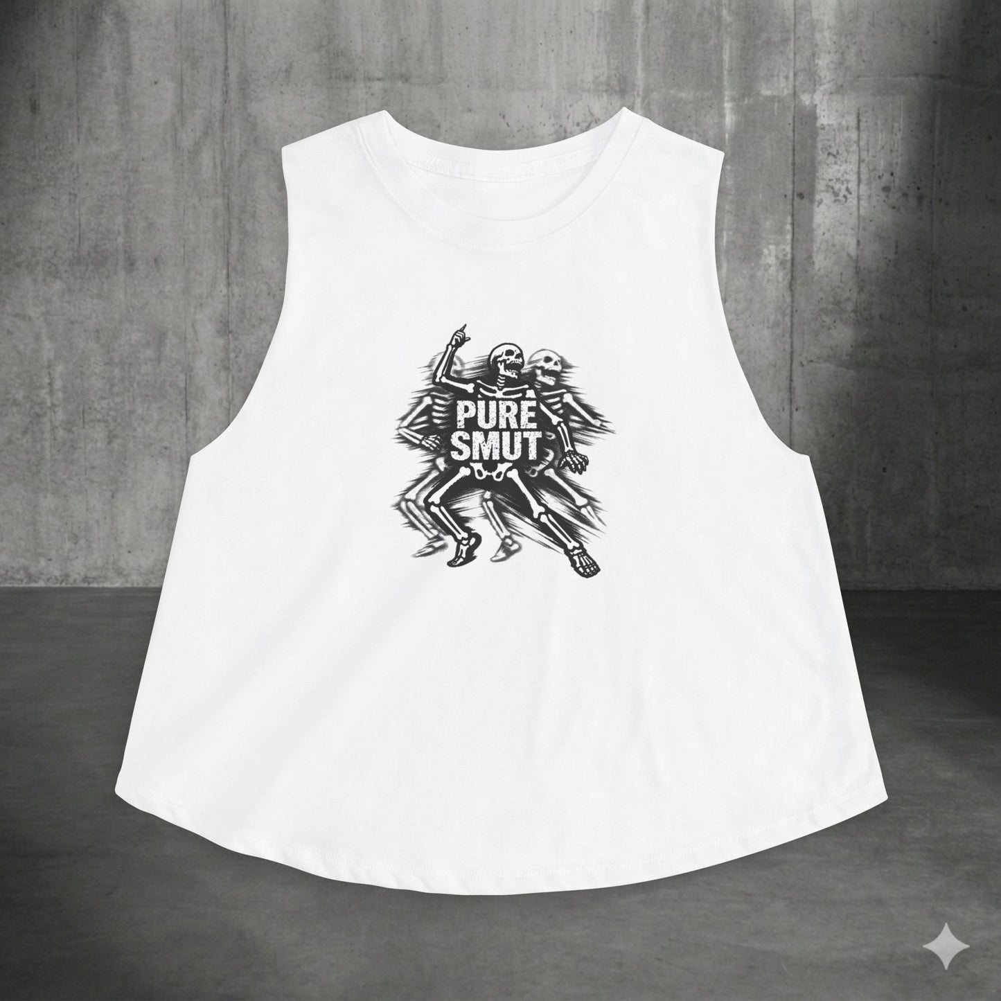 Women's Crop Top — 'Pure Smut' Skeleton Graphic Sleeveless Tank
