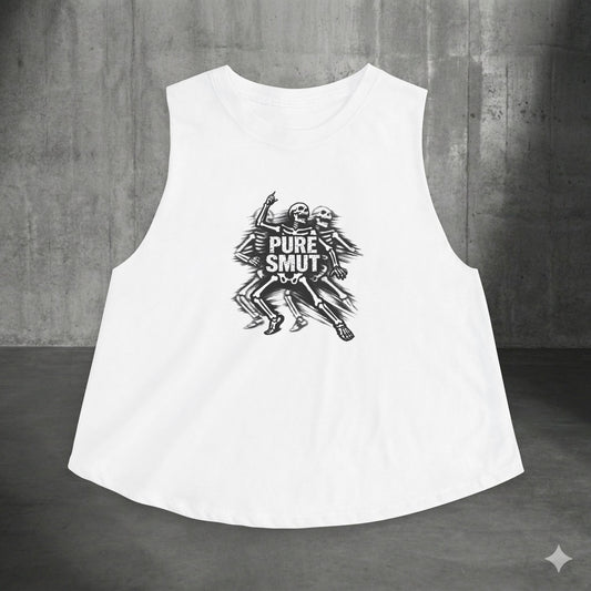 Women's Crop Top — 'Pure Smut' Skeleton Graphic Sleeveless Tank
