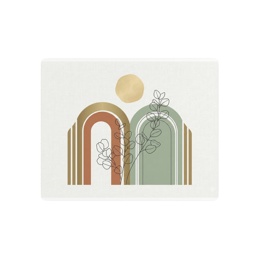 Midcentury Rainbow Metal Art Sign — Abstract Botanical Wall Decor