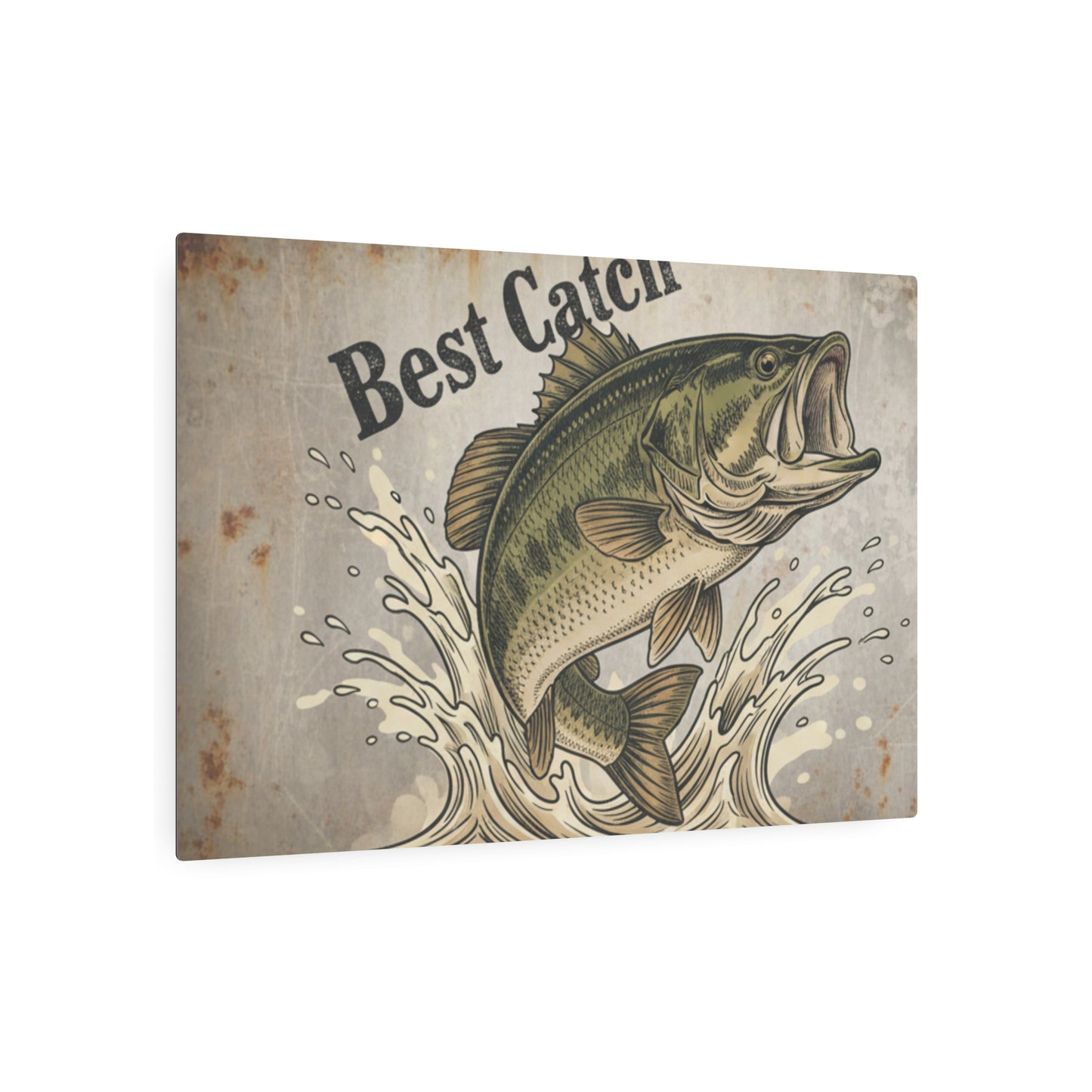 Metal Sign - "Best Catch" Bass Wall Art (Fishing Decor)