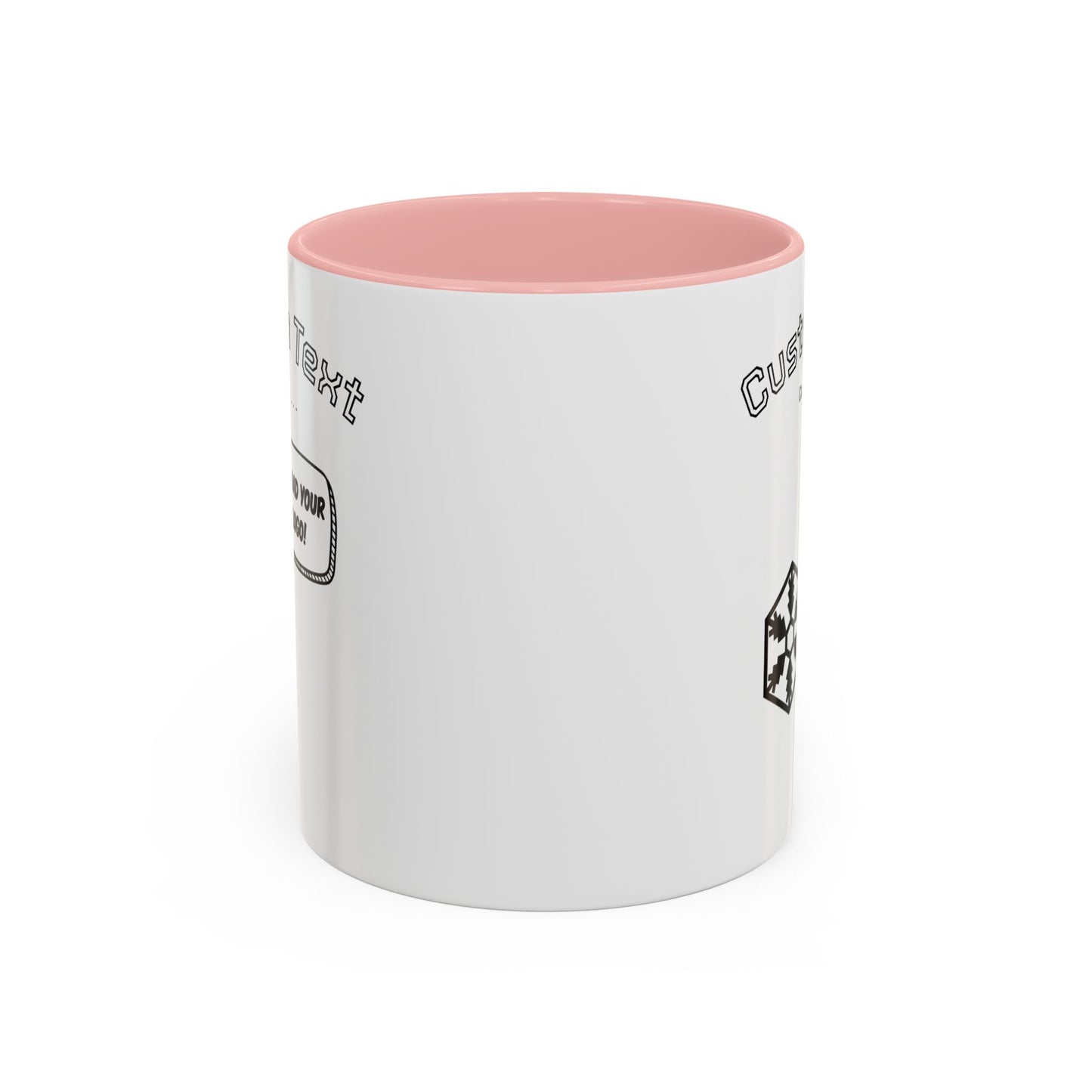 Custom Text Accent Coffee Mug — Personalized Logo & Message Gift