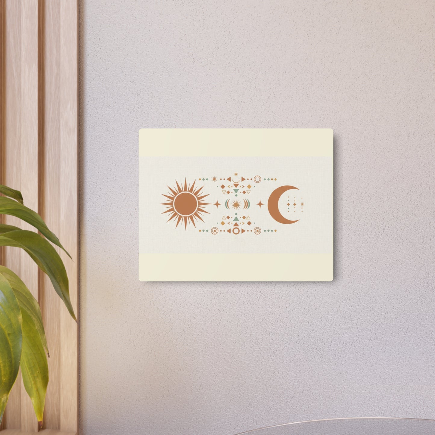 Boho Sun & Moon Metal Sign — Celestial Wall Art for Living Room, Bedroom, or Meditation Space