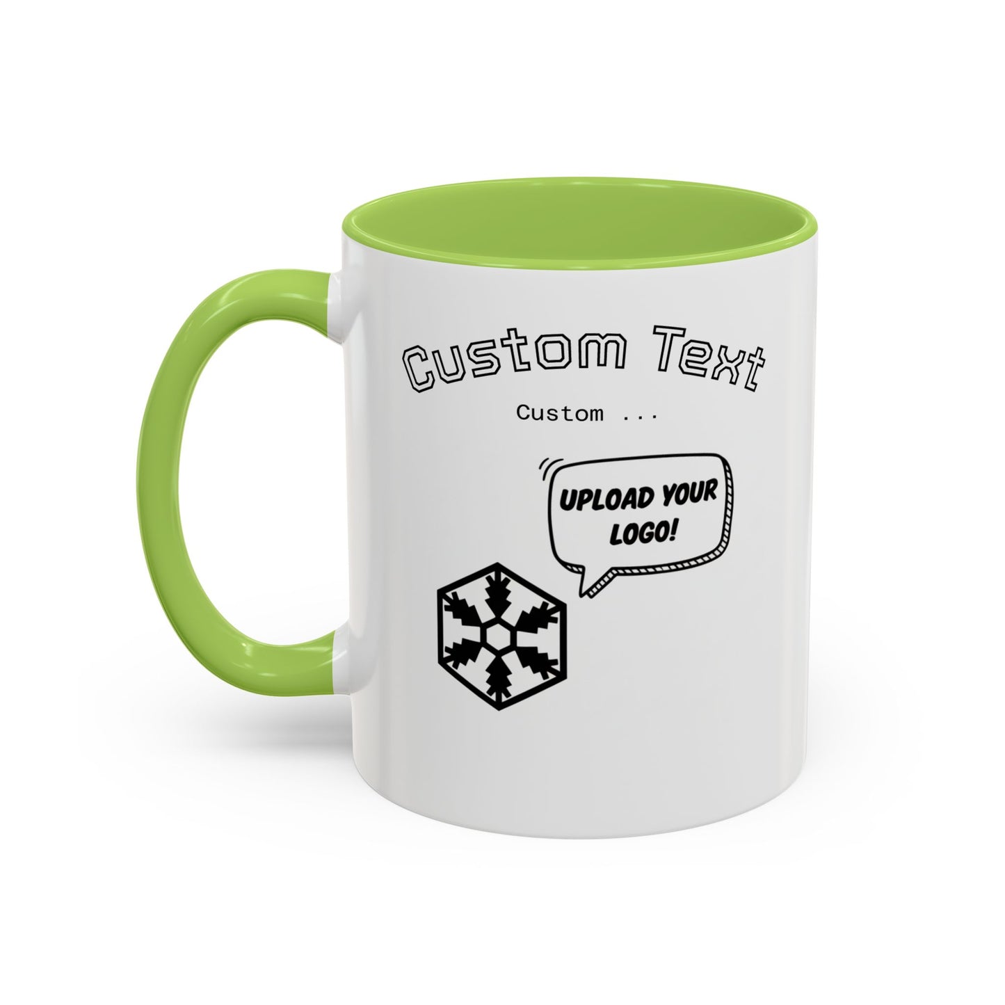 Custom Text Accent Coffee Mug — Personalized Logo & Message Gift