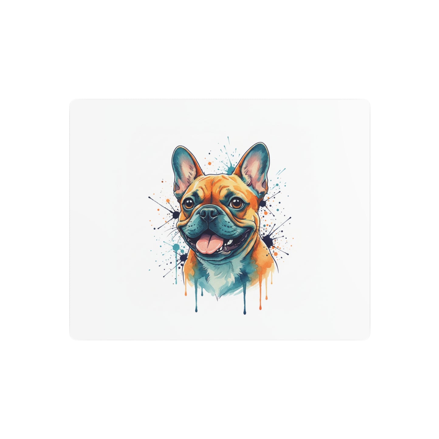 French Bulldog Metal Art Sign — Colorful Watercolor Dog Wall Decor