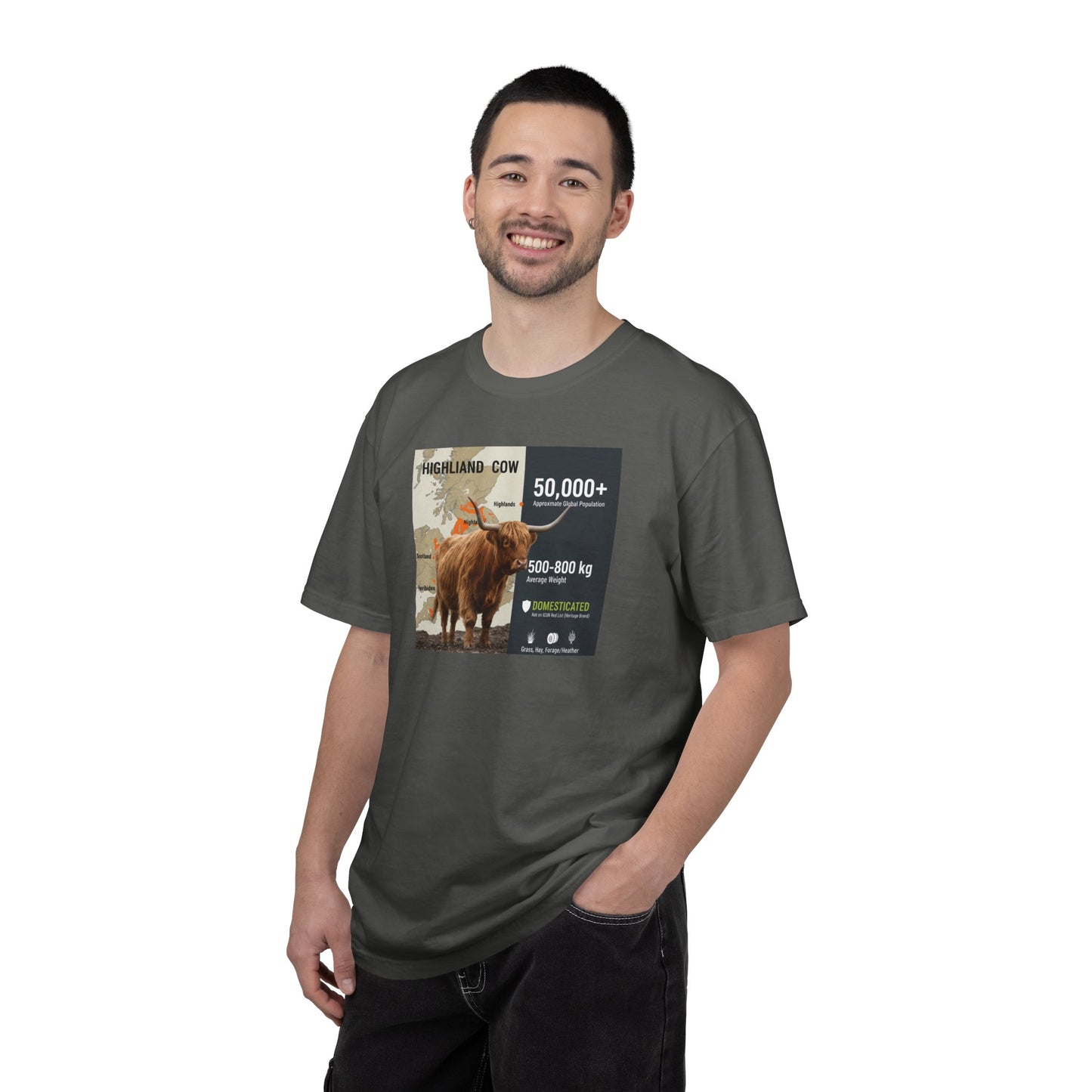The Moody Coo: Highland Cow Textured T-Shirt (Farmhouse Chic)