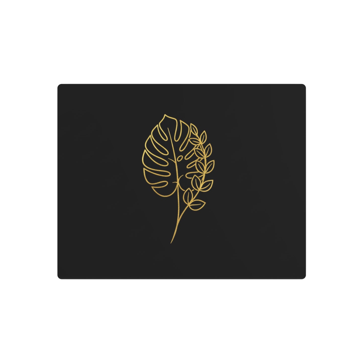 Metal Art Sign – Minimalist Gold Monstera Leaf Wall Plaque