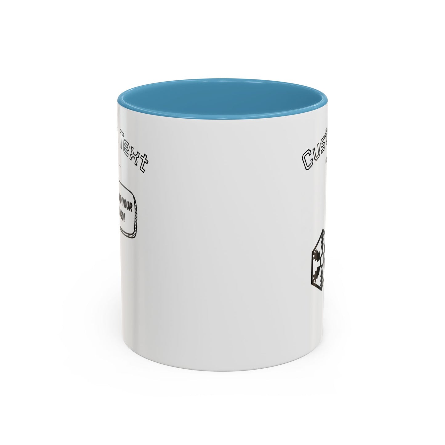 Custom Text Accent Coffee Mug — Personalized Logo & Message Gift