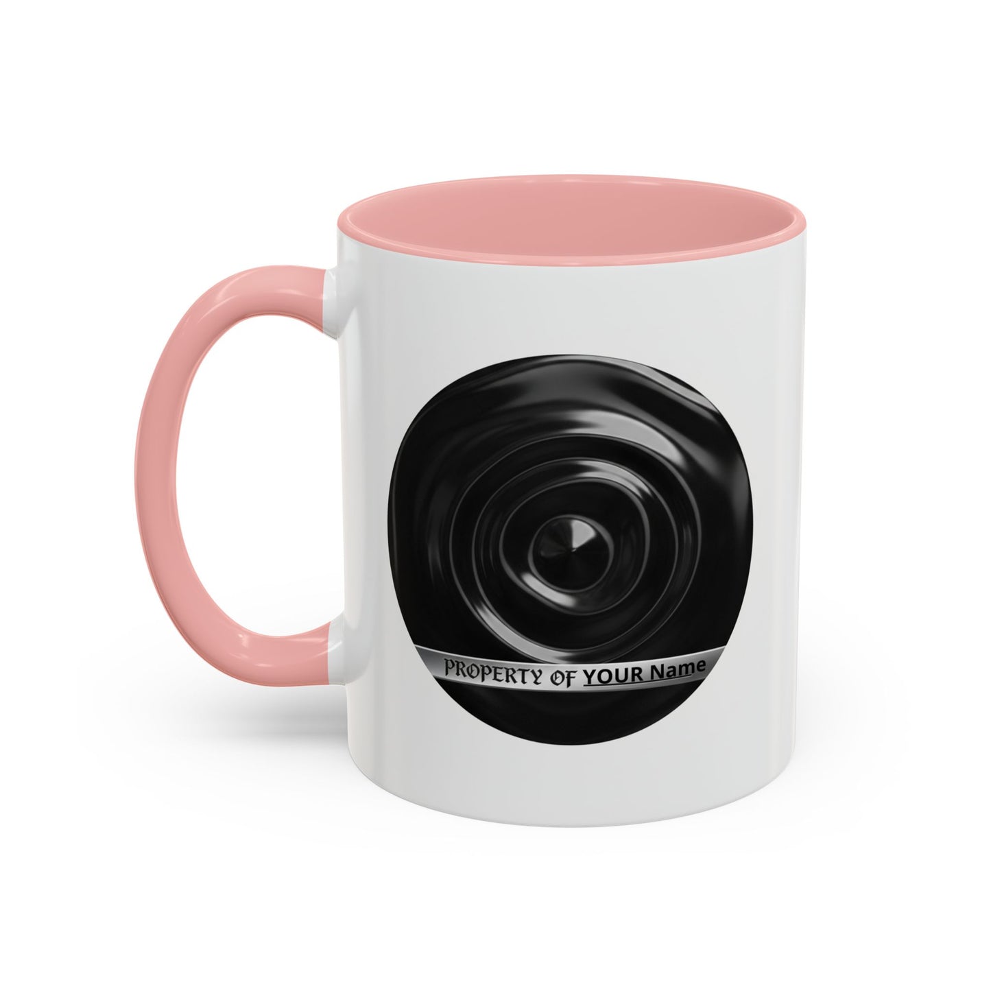 Custom Property Lens Coffee Mug — 'Property of Your Name' Accent Mug
