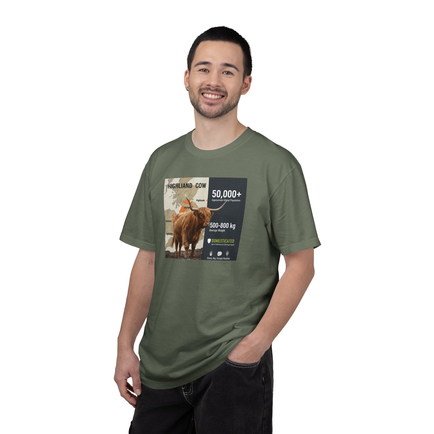 The Moody Coo: Highland Cow Textured T-Shirt (Farmhouse Chic)