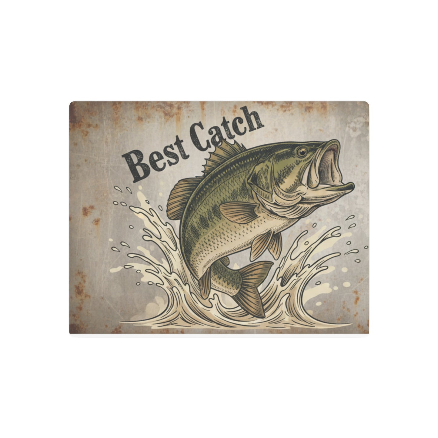 Metal Sign - "Best Catch" Bass Wall Art (Fishing Decor)