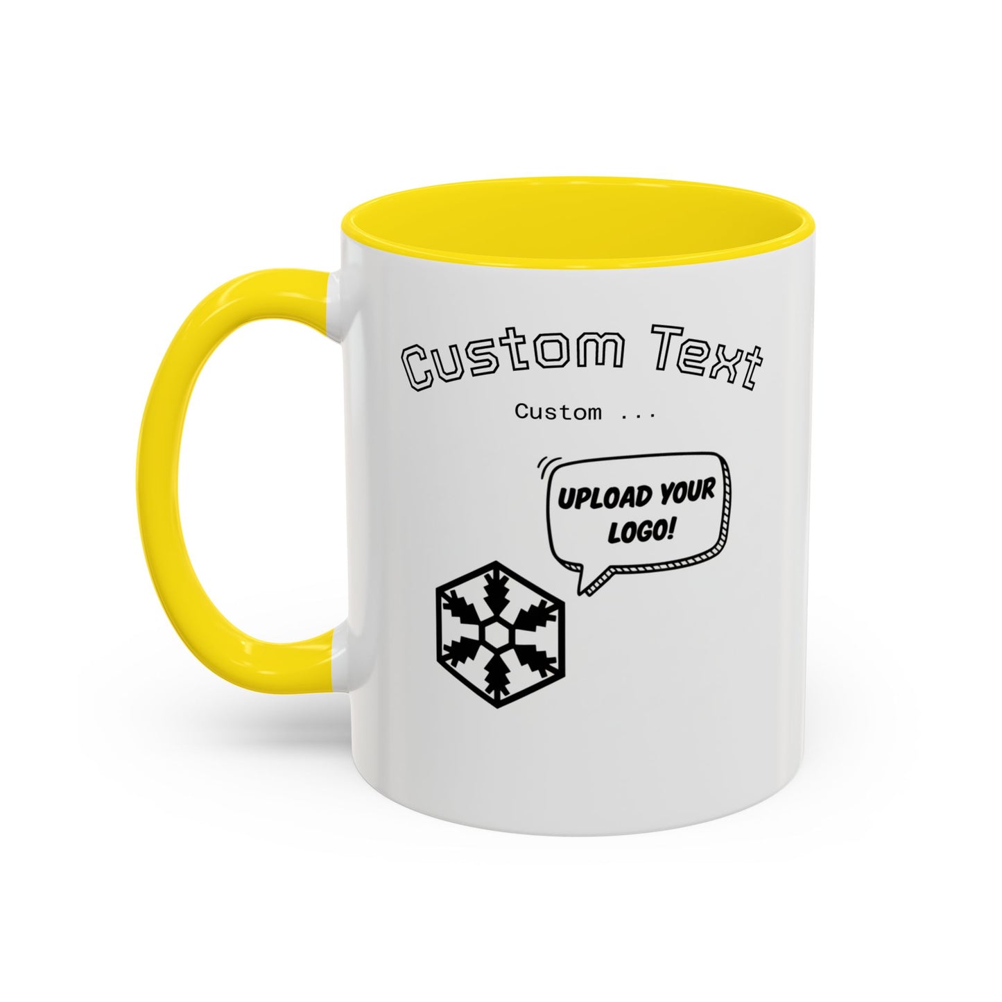 Custom Text Accent Coffee Mug — Personalized Logo & Message Gift