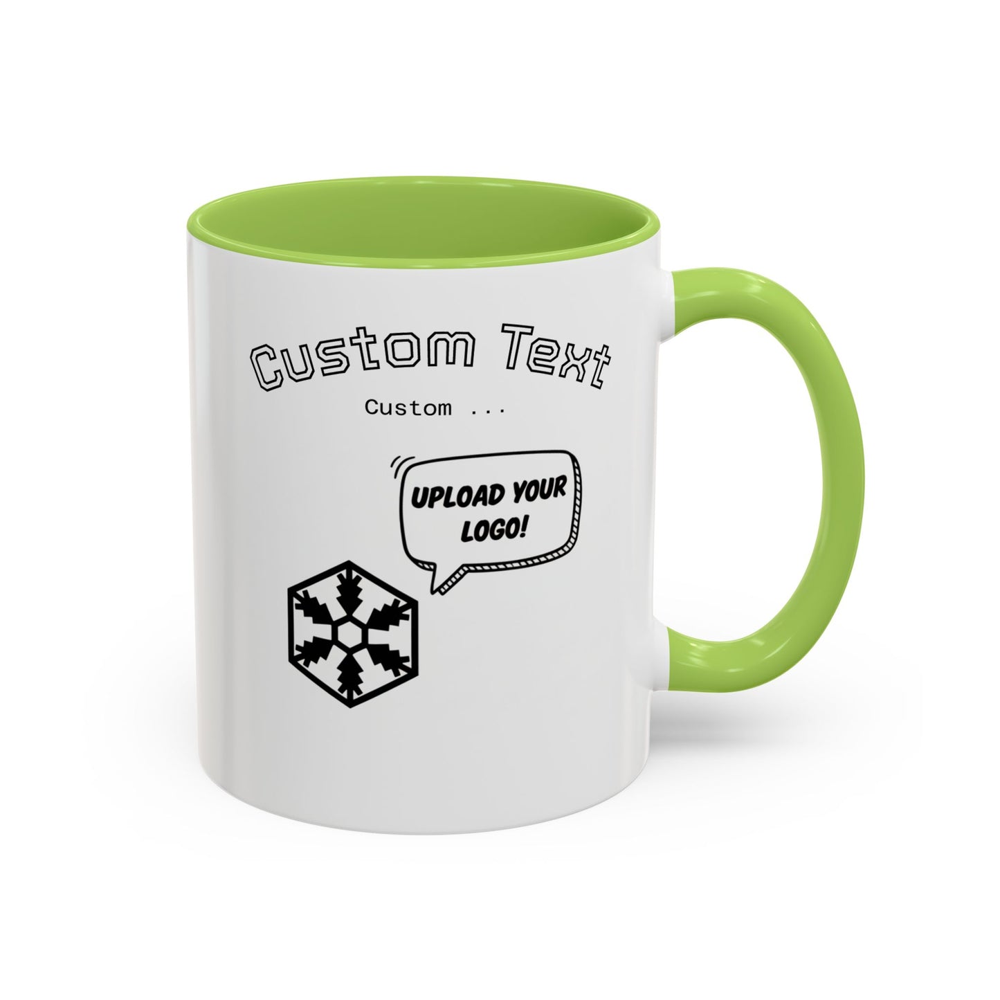 Custom Text Accent Coffee Mug — Personalized Logo & Message Gift