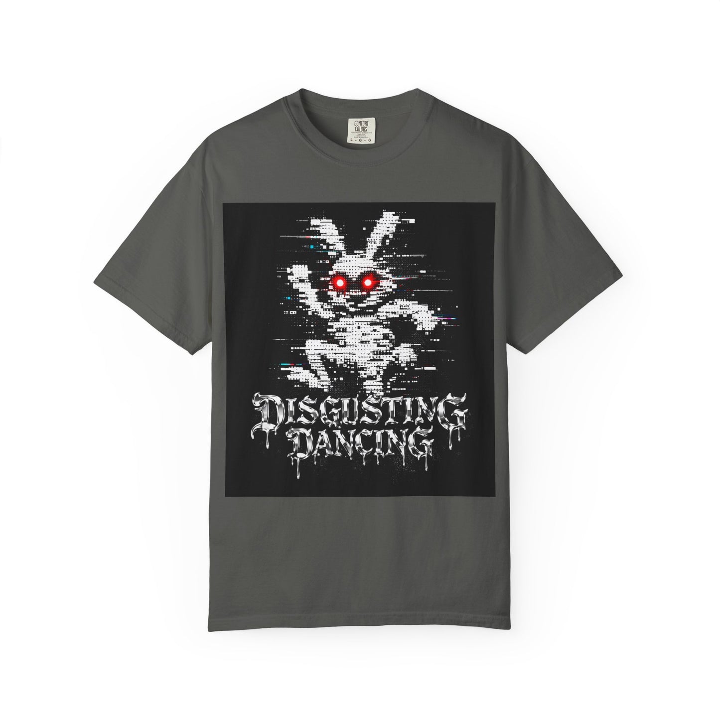 Disgusting Dancing Glitch Bunny T-Shirt — Horror Retro Pixel Graphic Tee