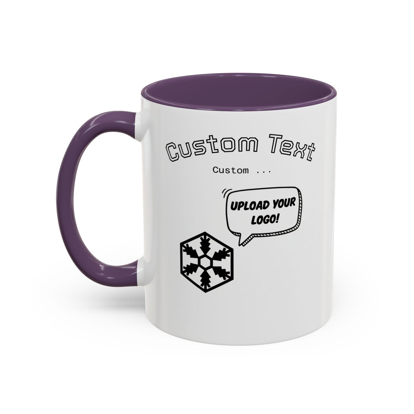 Custom Text Accent Coffee Mug — Personalized Logo & Message Gift