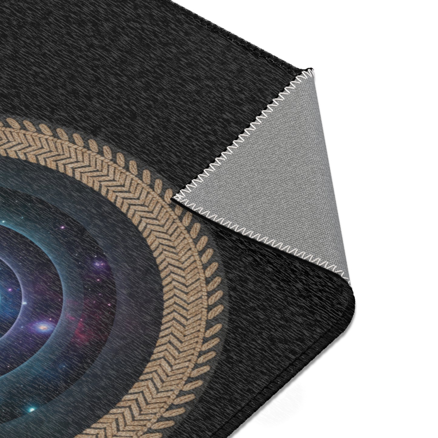 Deep Space Portal Mandala Rug — Cosmic Spiral Floor Mat
