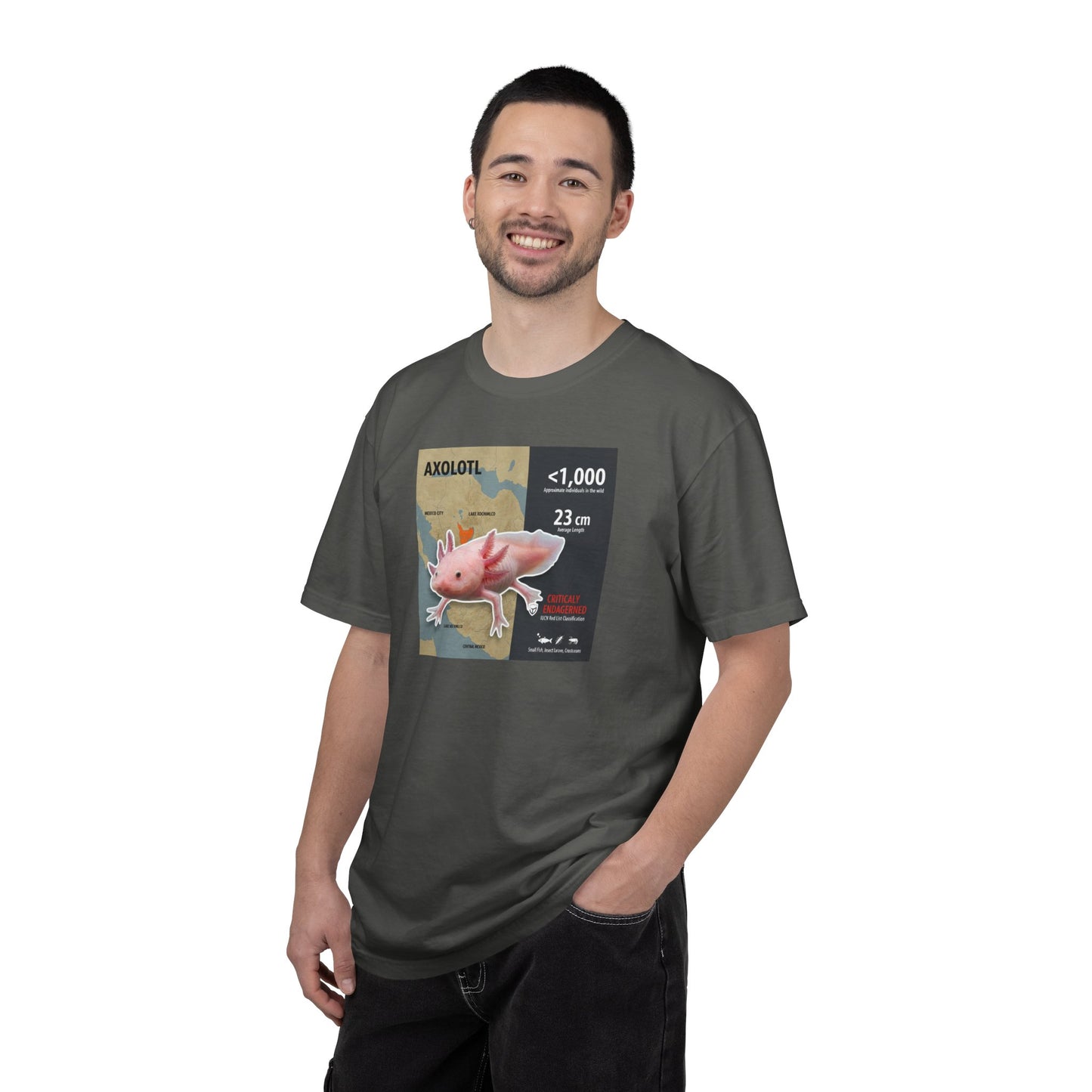 Kawaii King: Smiling Axolotl T-Shirt (Pink & Precious)