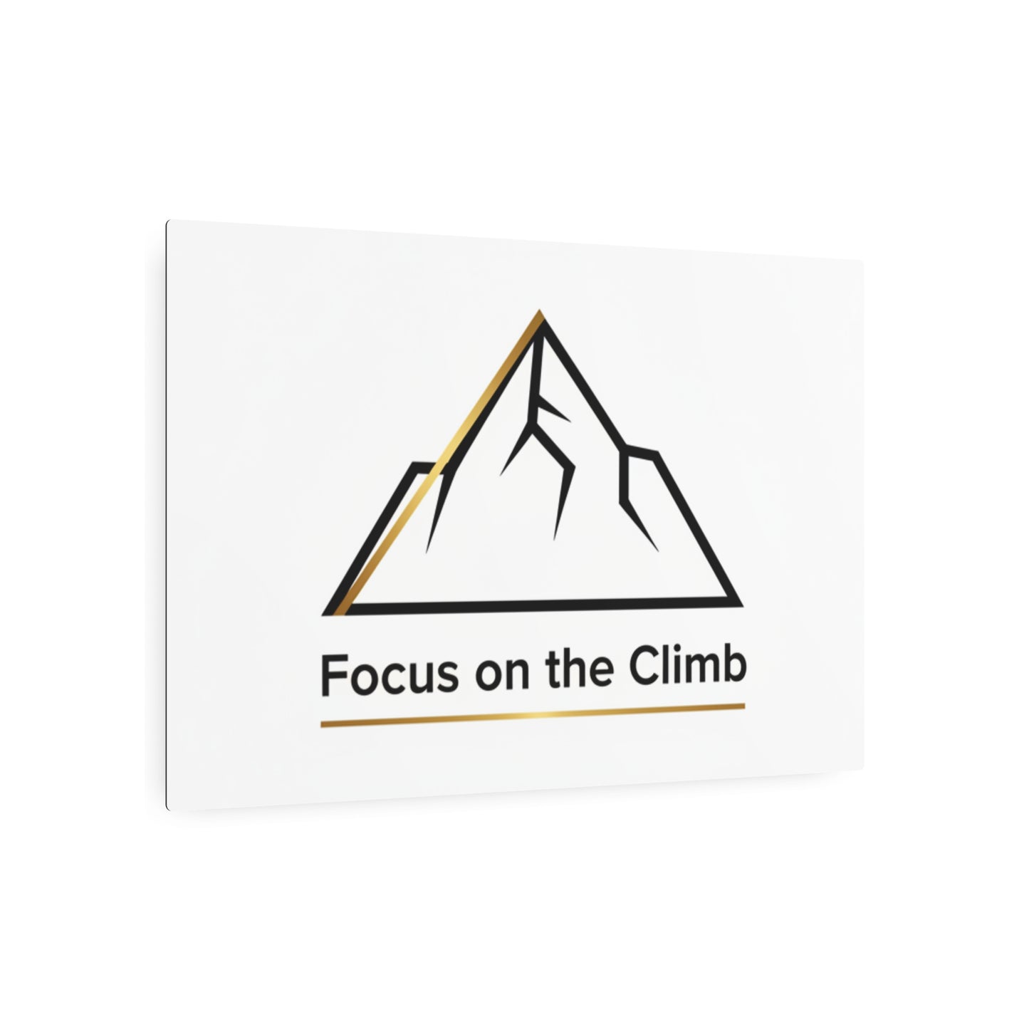Metal Art Sign — "Focus on the Climb" Inspirational Mountain Wall Decor